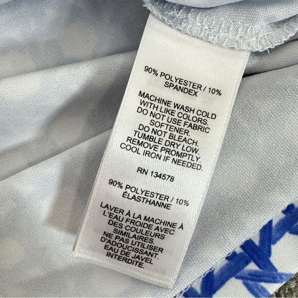 Vineyard Vines Basket Print Simple Boatneck Tee Shirt UPF50 Blue White Small - Picture 10 of 12